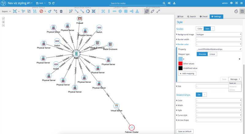 Graphlytic visualization - styling nodes based on hidden relationships